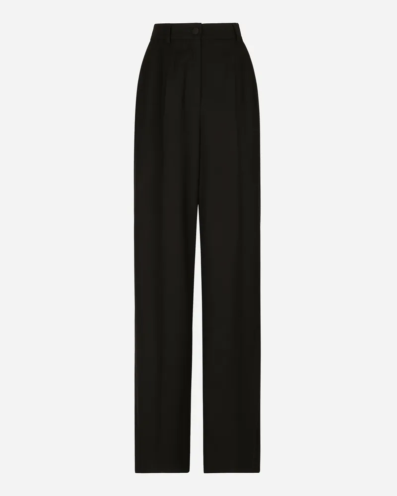 Dolce & Gabbana Pantaloni Palazzo In Sallia - Donna Pantaloni E Shorts Nero Nero