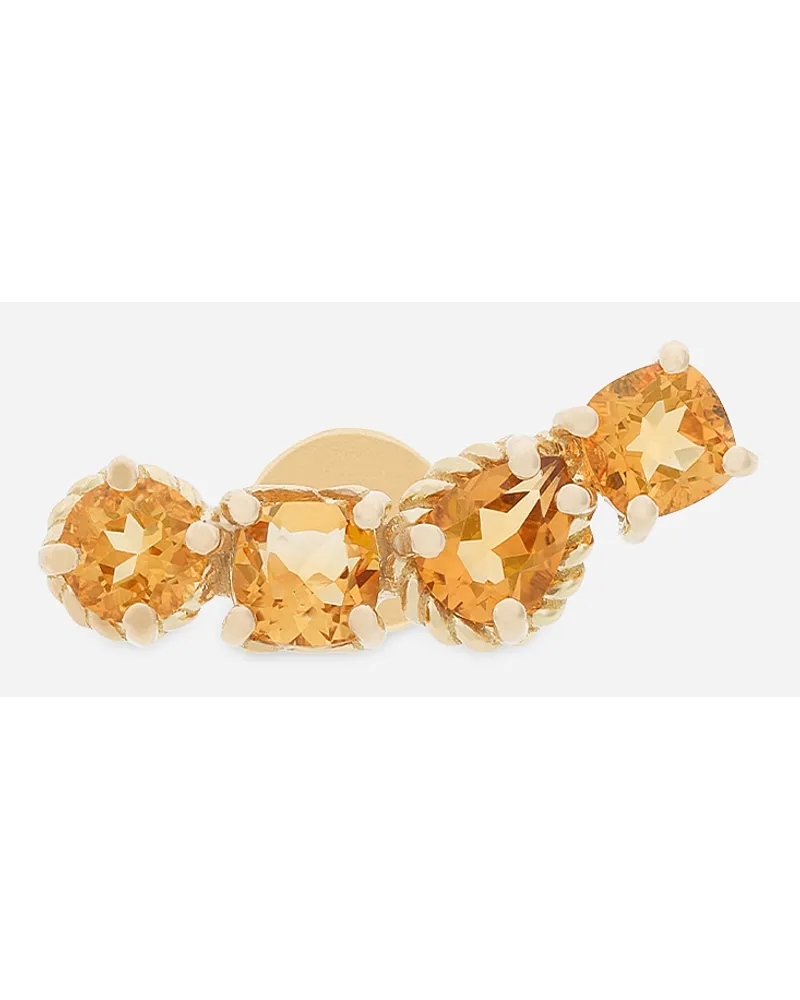 Dolce & Gabbana Orecchino Singolo In Oro Giallo 18kt Con Citrini - Donna Orecchini Oro Oro Oro