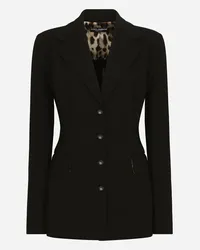 Dolce & Gabbana Giacca Turlington Doppiopetto In Jersey Punto Milano - Donna Giacche E Blazer Nero Viscosa Nero