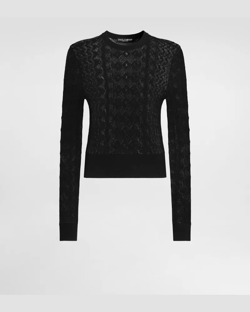 Dolce & Gabbana Pullover In Pizzo - Donna Maglioni E Cardigan Nero Nero