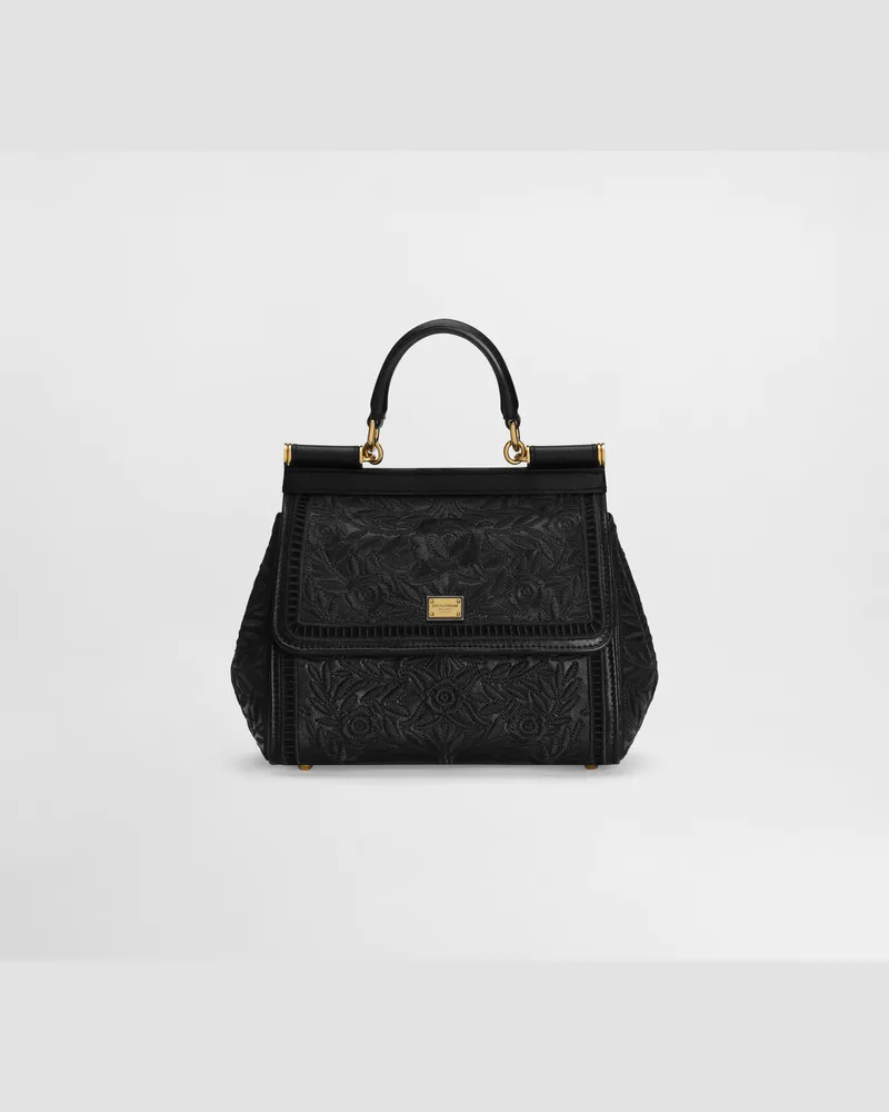 Dolce & Gabbana Borsa A Mano Sicily Media - Donna Borse A Mano Nero Nero