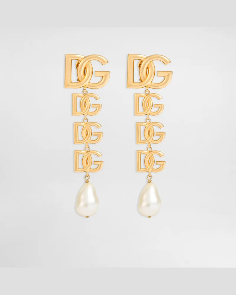 Dolce & Gabbana Clip-on Earrings With Dg Logo - Donna Bijoux Oro Metallo Oro