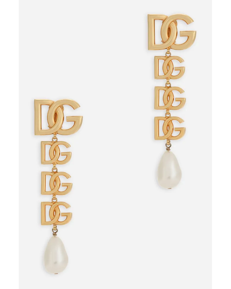 Dolce & Gabbana Clip-on Earrings With Dg Logo - Donna Bijoux Oro Metallo Oro