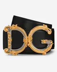 Dolce & Gabbana Calfskin Belt With Logo - Donna Cinture Nero Pelle Nero