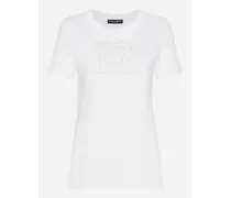 T-shirt In Jersey Con Patch Logo Dg - Donna T-shirts E Felpe Bianco