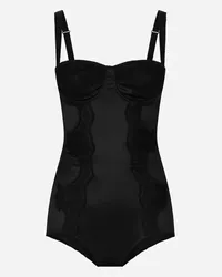 Dolce & Gabbana Body Intimo A Balconcino In Seta Con Pizzo - Donna Intimo Nero Seta Nero