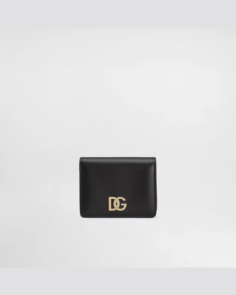 Dolce & Gabbana Portafoglio In Pelle Di Vitello Con Logo Dg - Donna Portafogli E Piccola Pelletteria Nero Pelle Nero