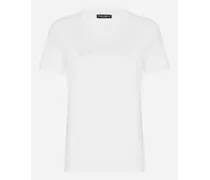 T-shirt In Jersey Con Flock - Donna T-shirts E Felpe Bianco