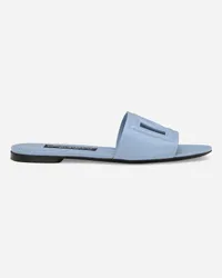 Dolce & Gabbana Slide In Pelle Di Vitello - Donna Slide E Mule Celeste Pelle Celeste