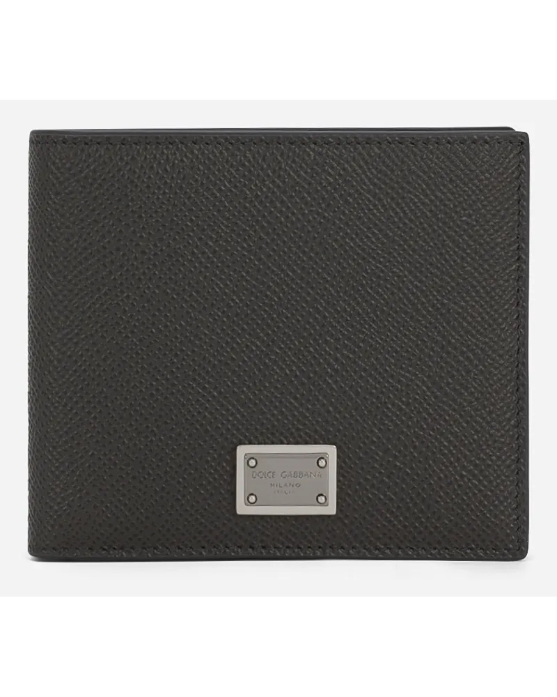 Dolce & Gabbana Portafoglio In Pelle Di Vitello Dauphine - Uomo Portafogli E Piccola Pelletteria Grigio Pelle Canna