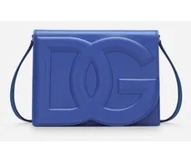 Borsa Dg Logo Bag A Tracolla In Pelle Di Vitello - Donna Borse A Spalla E Tracolla Blu Pelle