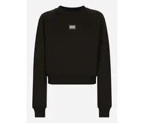 Technical Jersey Sweatshirt With Tag - Donna T-shirts E Felpe Nero Cotone