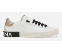 Dolce & Gabbana Sneaker Portofino Vintage In Pelle Di Vitello - Donna Sneaker Bianco Pelle Bianco