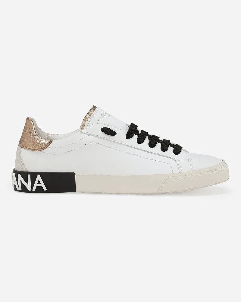 Dolce & Gabbana Sneaker Portofino Vintage In Pelle Di Vitello - Donna Sneaker Bianco Pelle Bianco