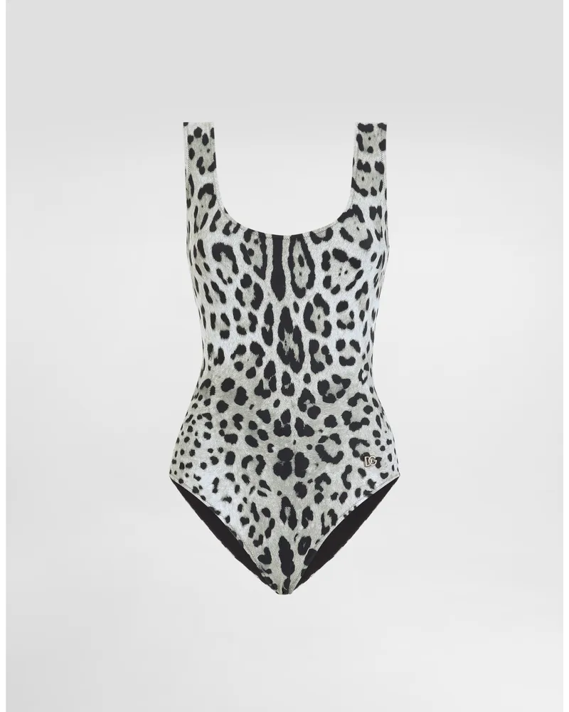 Dolce & Gabbana Costume Intero Olimpionico Stampa Leopardo - Donna Beachwear Stampa Jersey Stampa