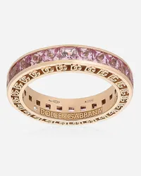 Dolce & Gabbana Anello Anna In Oro Rosso 18kt Con Zaffiri Rosa - Donna Anelli Rosso Oro Rosso