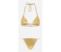 Triangle Bikini With Dg Logo - Donna Beachwear Oro