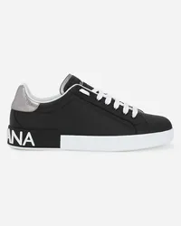 Dolce & Gabbana Sneakers Portofino In Vitello Nappato - Uomo Sneaker Multicolore Pelle Nero