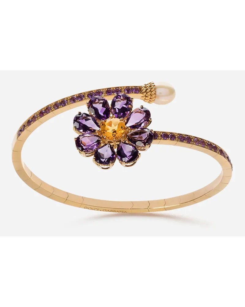 Dolce & Gabbana Bracciale Spring Oro Giallo 18 Carati, Ametiste E Citrino - Donna Bracciali Oro Oro