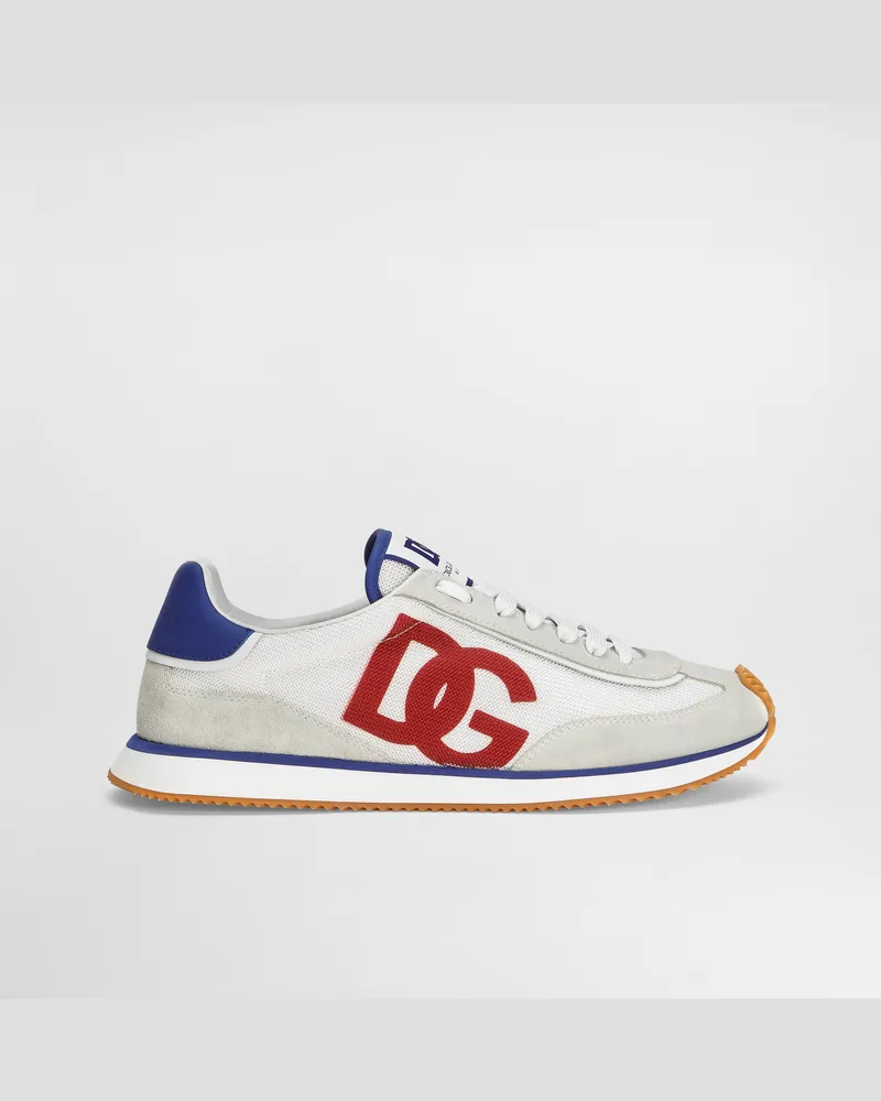 Dolce & Gabbana Sneaker Dg Cushion In Mix Materiali - Uomo Sneaker Rosso Bianco