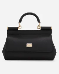 Dolce & Gabbana Borsa Sicily Piccola In Pelle Di Vitello Dauphine - Donna Borse A Mano Nero Pelle Nero