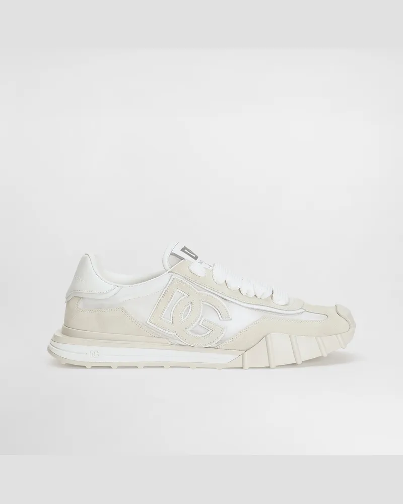Dolce & Gabbana Sneaker Dg Athletic In Tessuto E Pelle Di Vitello - Uomo Sneaker Panna Panna