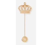 Crown Yellow Gold Stick Pin Brooch - Uomo Spille E Fermacravatte Oro