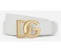 Calfskin Belt With Dg Logo - Donna Cinture Bianco Pelle
