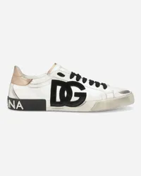 Dolce & Gabbana Sneaker Portofino Vintage In Pelle Di Vitello - Uomo Sneaker Bianco Pelle Bianco