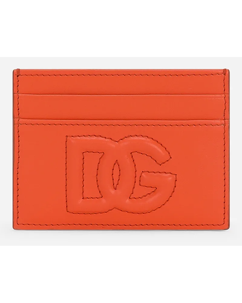 Dolce & Gabbana Portacarte Dg Logo - Donna Portafogli E Piccola Pelletteria Arancione Pelle Arancio