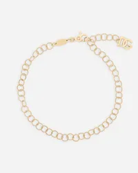 Dolce & Gabbana Bracciale A Catena In Filo Ritorto Rainbow Alphabet In Oro Giallo 18kt - Donna Bracciali Oro Oro Oro