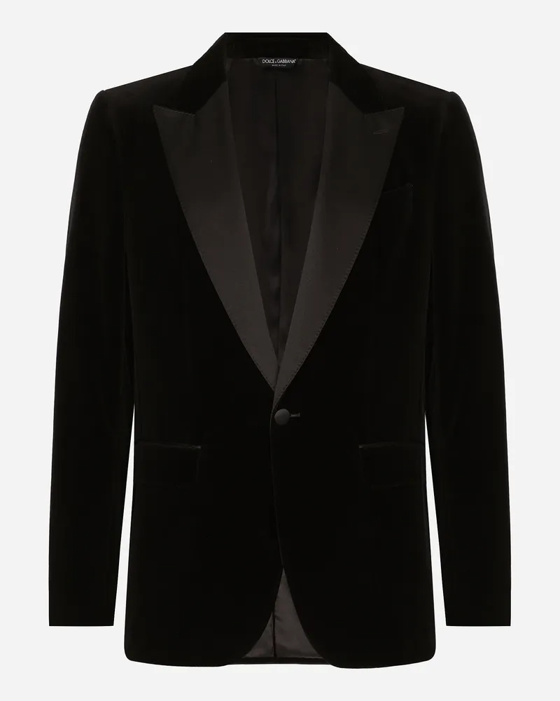 Dolce & Gabbana Giacca Tuxedo In Velluto - Uomo Nero Nero
