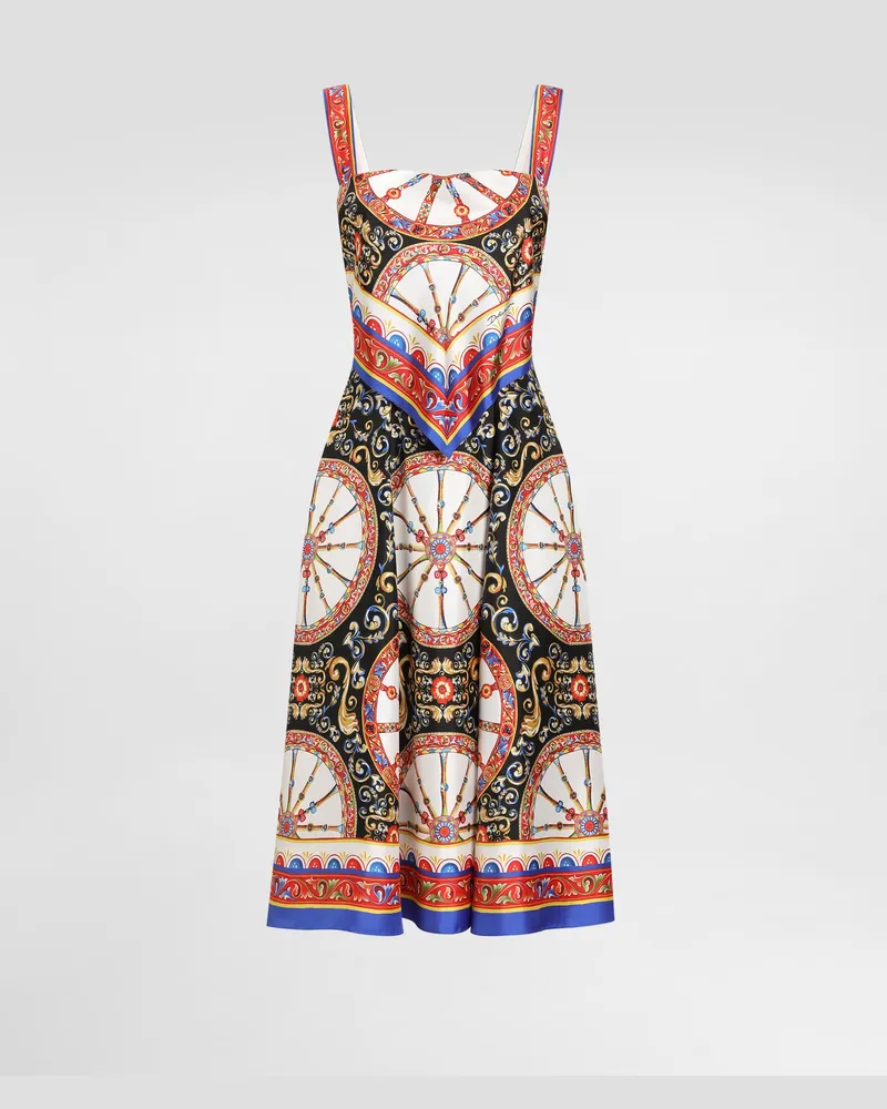 Dolce & Gabbana Abito In Twill Stampa Carretto - Donna Abiti Multicolore Variante