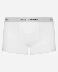 Dolce & Gabbana Boxer Regular Cotone A Costine - Uomo Intimo E Loungewear Bianco Cotone Bianco