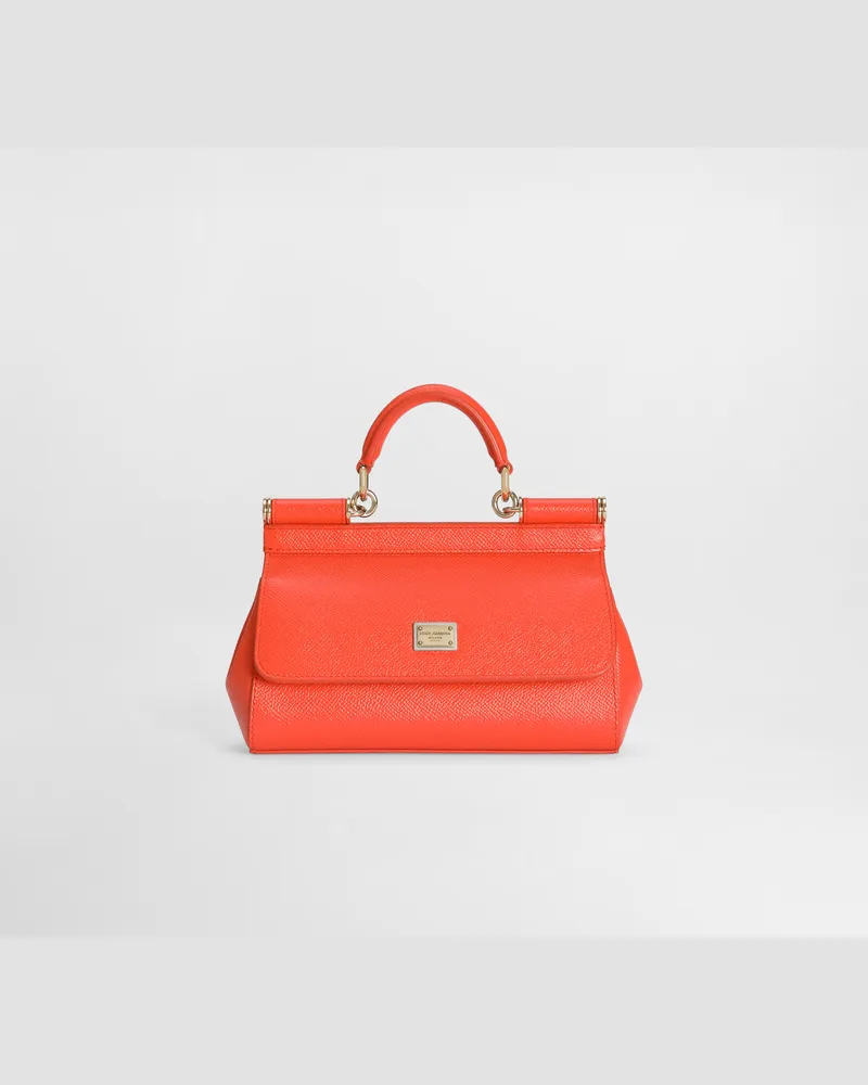 Dolce & Gabbana Borsa A Mano Sicily Mini In Pelle Di Vitello - Donna Borse A Mano Arancione Arancione