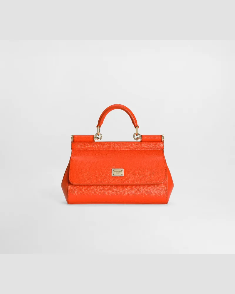 Dolce & Gabbana Borsa A Mano Sicily Mini In Pelle Di Vitello - Donna Collection Arancione Arancione