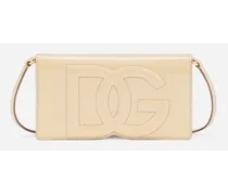 Dolce & Gabbana Phone Bag Dg Logo - Donna Borse Mini Micro E Pochette Beige Pelle Sabbia