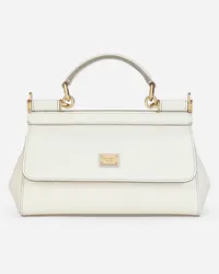 Dolce & Gabbana Borsa Sicily Piccola In Pelle Di Vitello Dauphine - Donna Borse A Mano Bianco Pelle Bianco