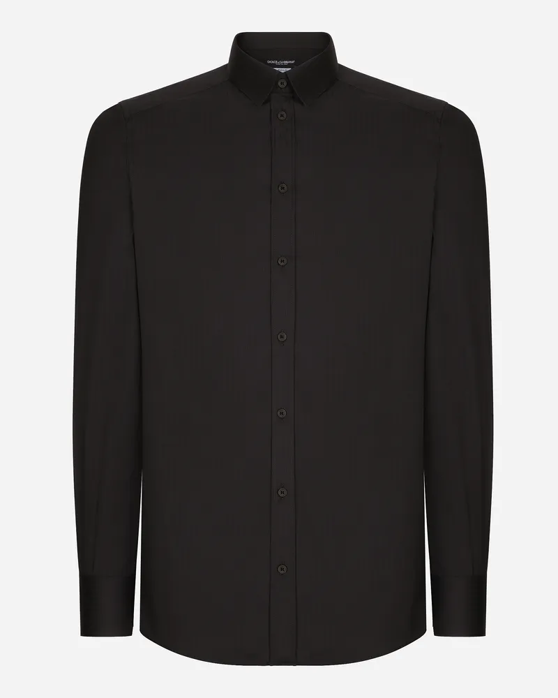 Dolce & Gabbana Camicia Fit Gold In Cotone Stretch - Uomo Camicie Nero Nero