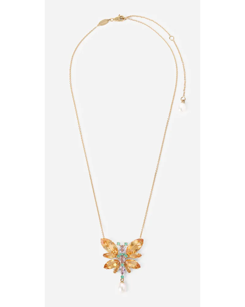 Dolce & Gabbana Collana Butterfly Oro Giallo 18 Carati E Citrini - Donna Collane Oro Oro Oro