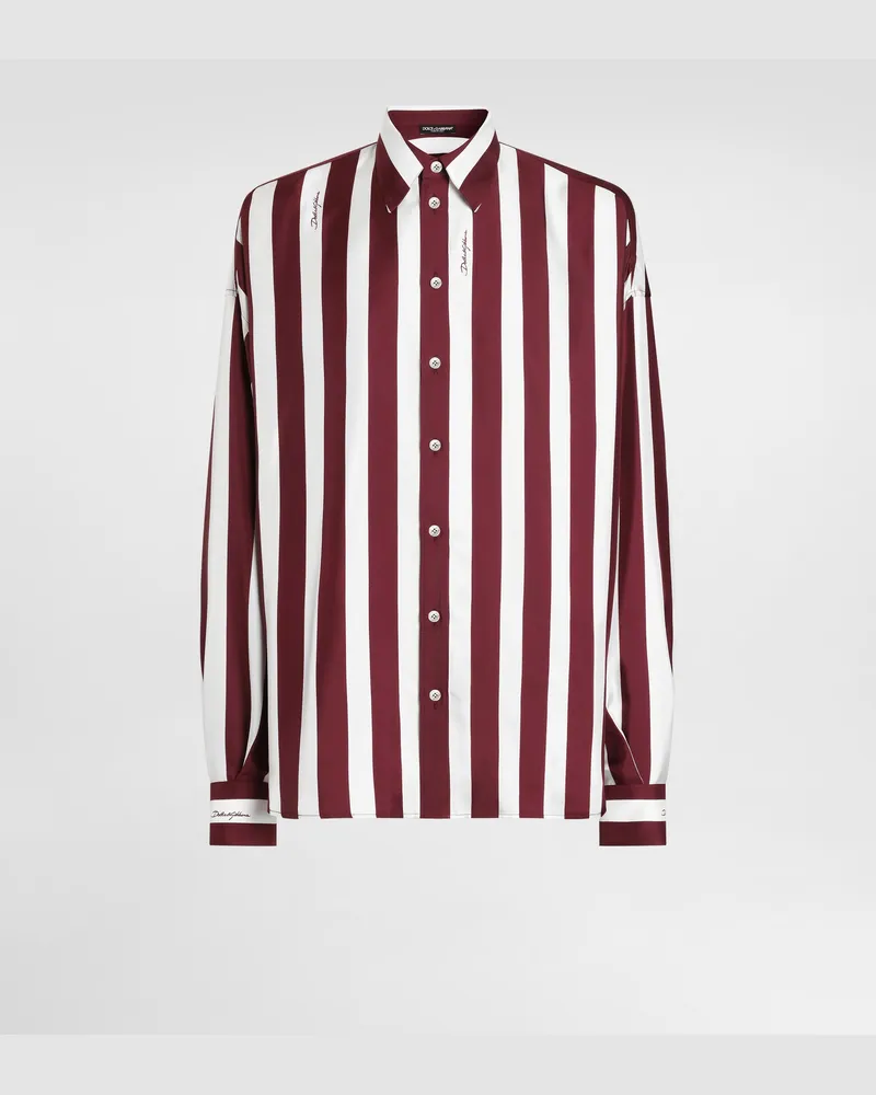 Dolce & Gabbana Camicia In Twill Di Seta A Righe - Uomo Camicie Multicolore Multicolore