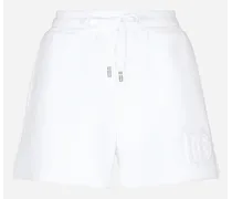 Shorts In Jersey Con Logo Dg A Rilievo - Donna Pantaloni E Shorts Bianco
