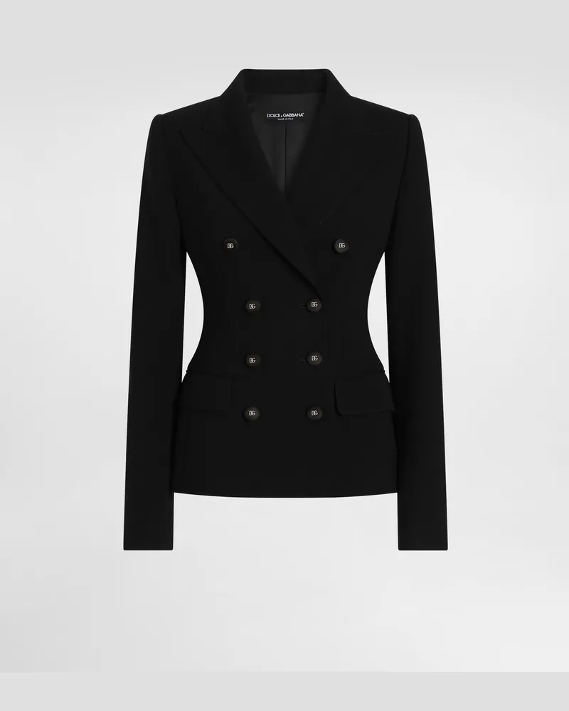 Dolce & Gabbana Giacca Doppiopetto In Double Crêpe Di Lana - Donna Giacche E Blazer Nero Nero