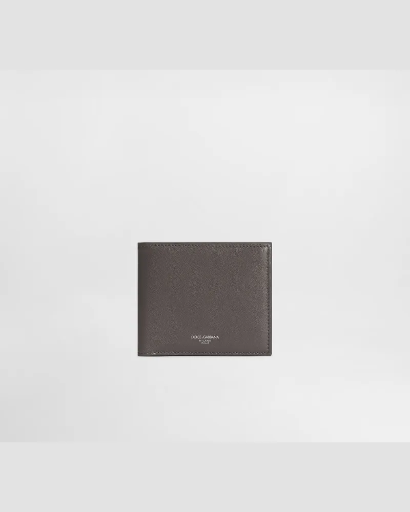 Dolce & Gabbana Portafoglio Bifold In Pelle Di Vitello - Uomo Portafogli E Piccola Pelletteria Grigio Grigio