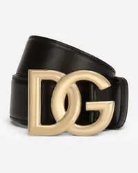 Dolce & Gabbana Cintura Logata - Donna Cinture Nero Pelle Nero