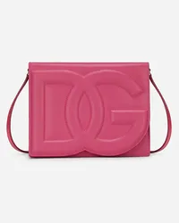 Dolce & Gabbana Borsa A Tracolla Logo In Pelle Di Vitello - Donna Borse A Spalla E Tracolla Lilla Pelle Glicine