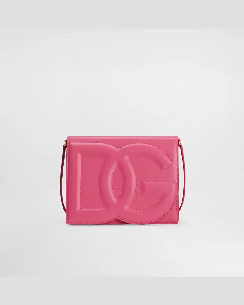 Dolce & Gabbana Borsa A Tracolla Logo In Pelle Di Vitello - Donna Borse A Spalla E Tracolla Lilla Pelle Glicine