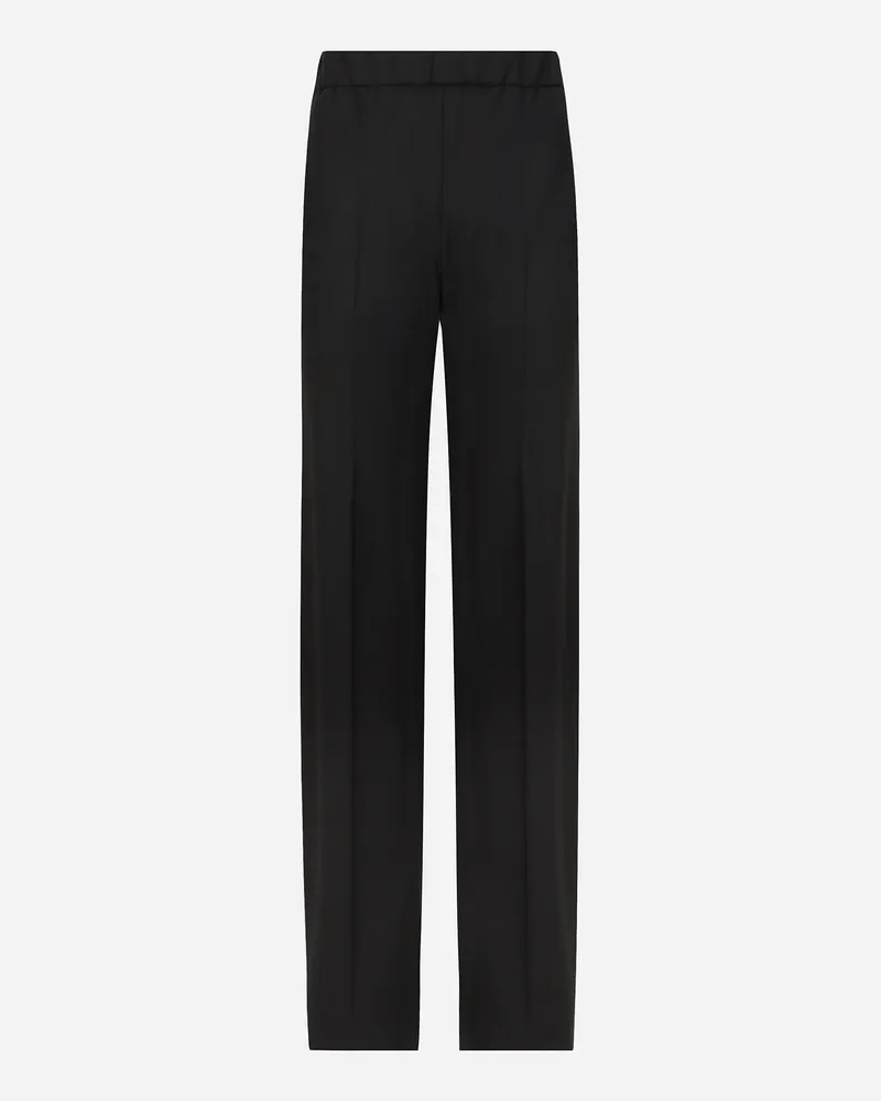 Dolce & Gabbana Pantaloni Flare In Sallia Di Lana Stretch - Donna Pantaloni E Shorts Nero Nero