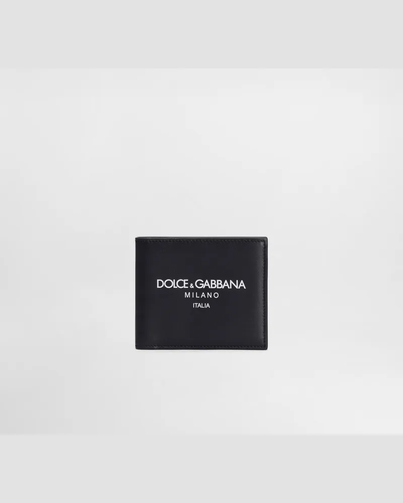 Dolce & Gabbana Portafoglio Bifold In Pelle Di Vitello - Uomo Portafogli E Piccola Pelletteria Blu Pelle Blu