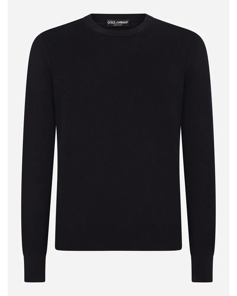 Dolce & Gabbana Maglia Girocollo In Cashmere - Uomo Maglieria Blu Blu